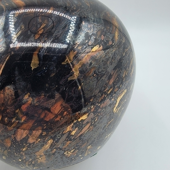 VINTAGE Haeger Pottery 1993 Golden Glaze Apply Black Decorative Vase  - Picture 7 of 11